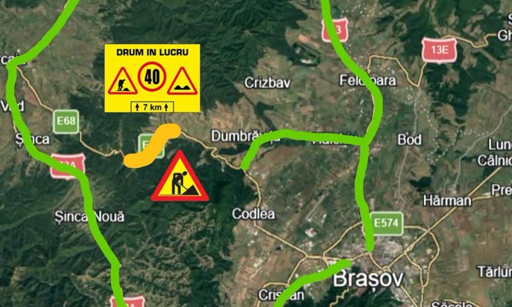 Restricții de circulație majore pe DN 1 între Făgăraș și Brașov. Atenționări pentru șoferi, rute ocolitoare