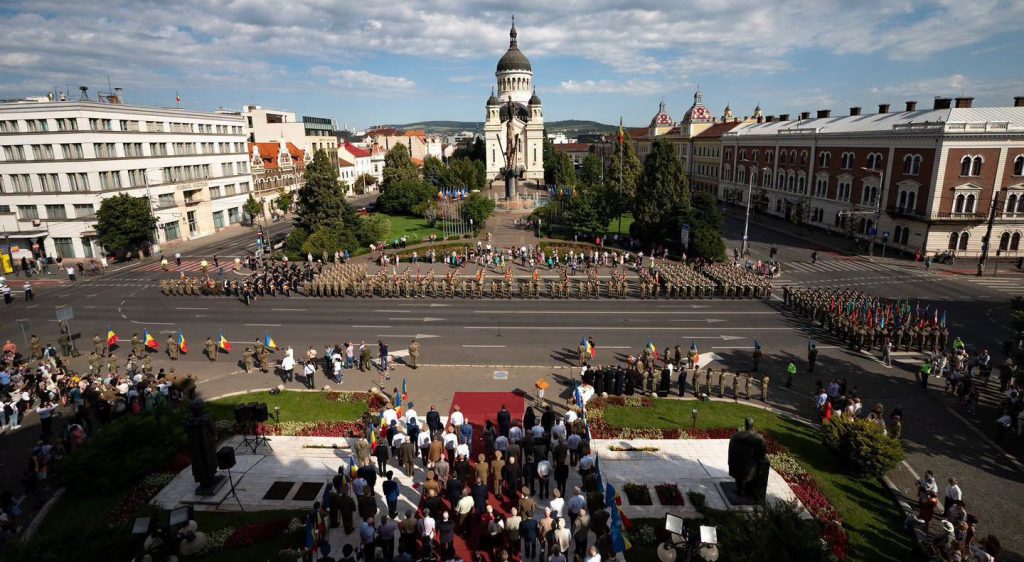 Ceremonie militară în centrul Clujului cu ocazia împlinirii a 110 ani de la înființarea Armatei a 4-a de Nord