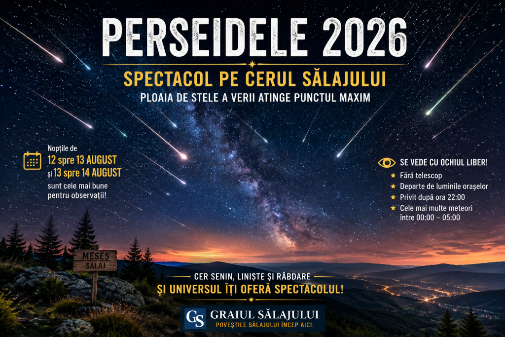 Perseidele luminează cerul Sălajului. În ce nopți se văd cel mai bine „stelele căzătoare”