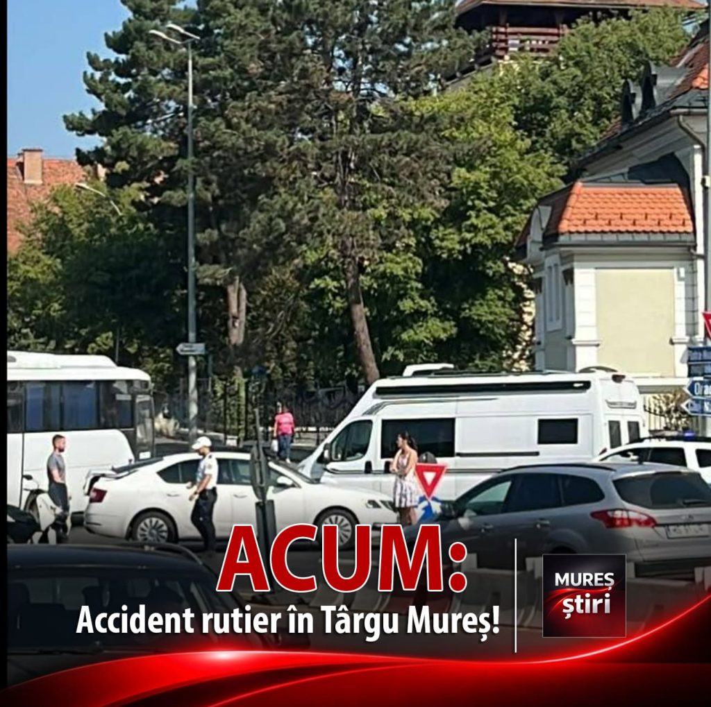 ACUM! Accident rutier în zona „Cocoșul de Aur” din Târgu Mureș: Trafic îngreunat!