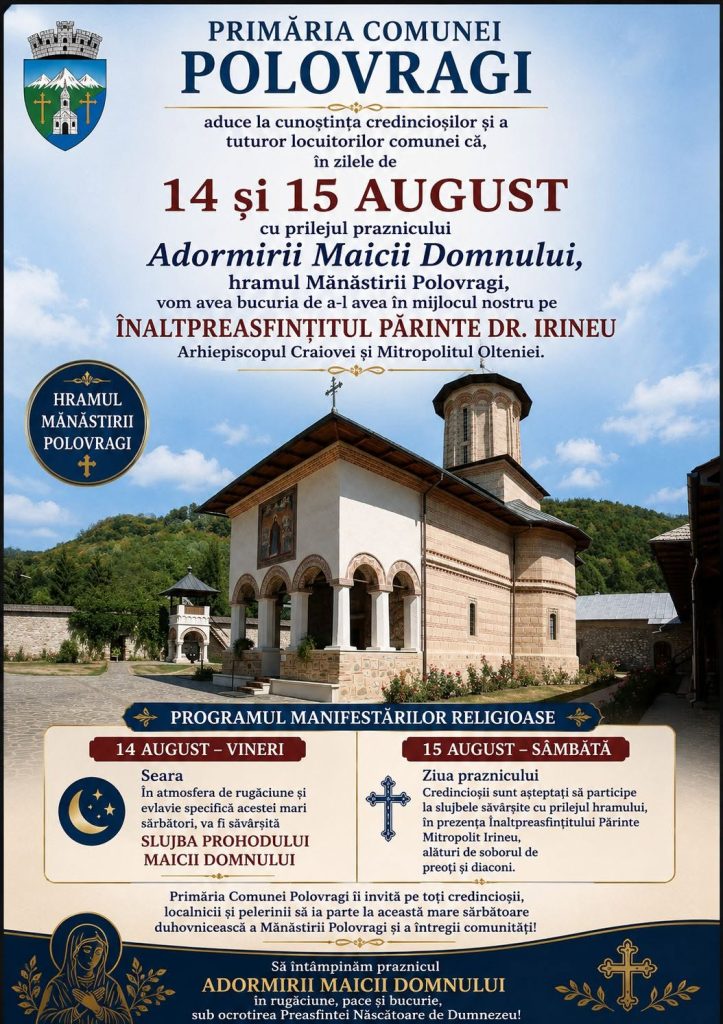 Mitropolitul Olteniei, la hramul Mănăstirii Polovragi