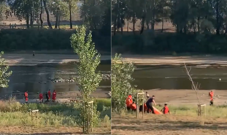 FOTO/VIDEO. ALERTĂ. Intervenție pe Someș, în municipiul Satu Mare: un tânăr a fost luat de ape! Pompierii îl caută