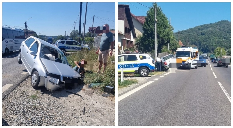 Accident pe DN7, la Budești. Un pasager, grav rănit