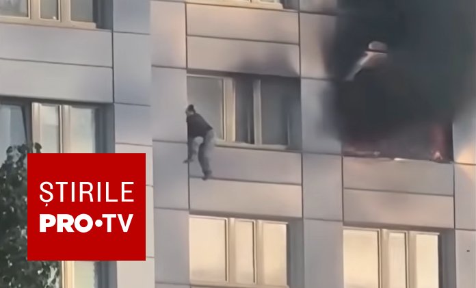 Momentul în care o femeie din Berlin sare de la etajul 11 direct în brațele unui pompier, în timpul unui incendiu