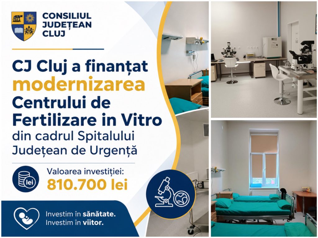 Centrul de Fertilizare in Vitro din Cluj, modernizat cu peste 800.000 de lei. Investiția, finanțată de Consiliul Județean!