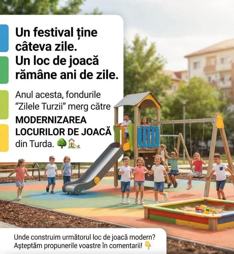 Decizie care va stârni dezbateri la Turda: banii pentru „Zilele Turzii” merg în parcuri și locuri de joacă