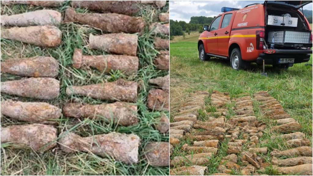 82 de obuze de aruncător, de calibru 82 de milimetri, descoperite întâmplător în zona Băile Tușnad
