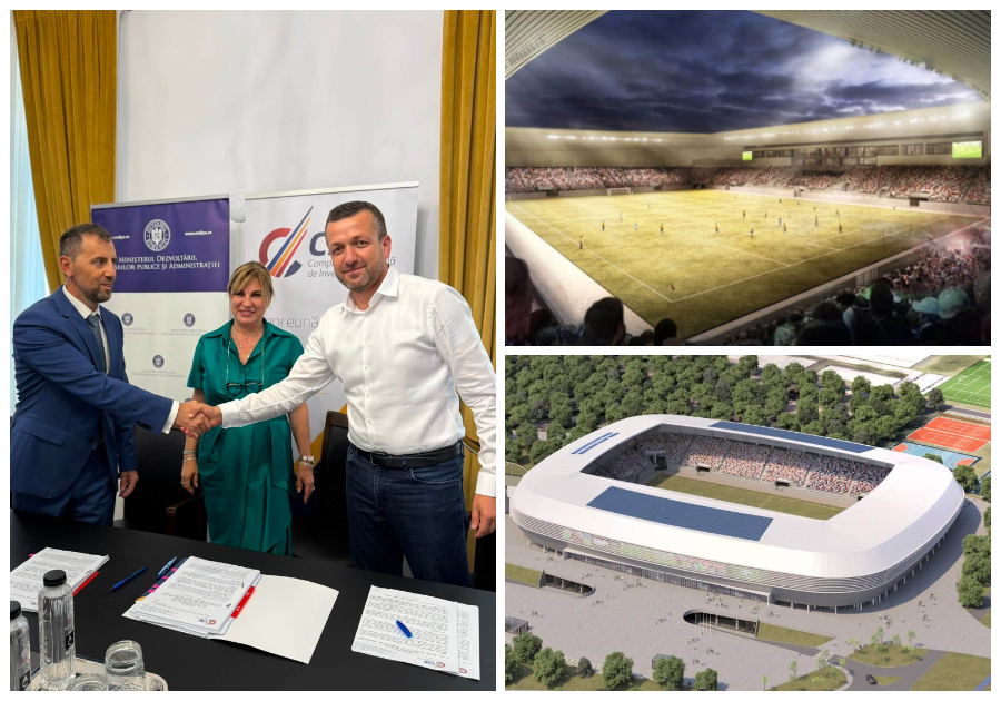 A fost semnat contractul de proiectare și execuție pentru noul stadion din Oradea. Când ar putea fi gata arena cu 16.000 de locuri (FOTO)
