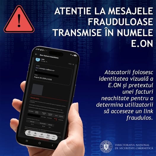 Atenție la mesajele frauduloase transmise în numele E.ON!