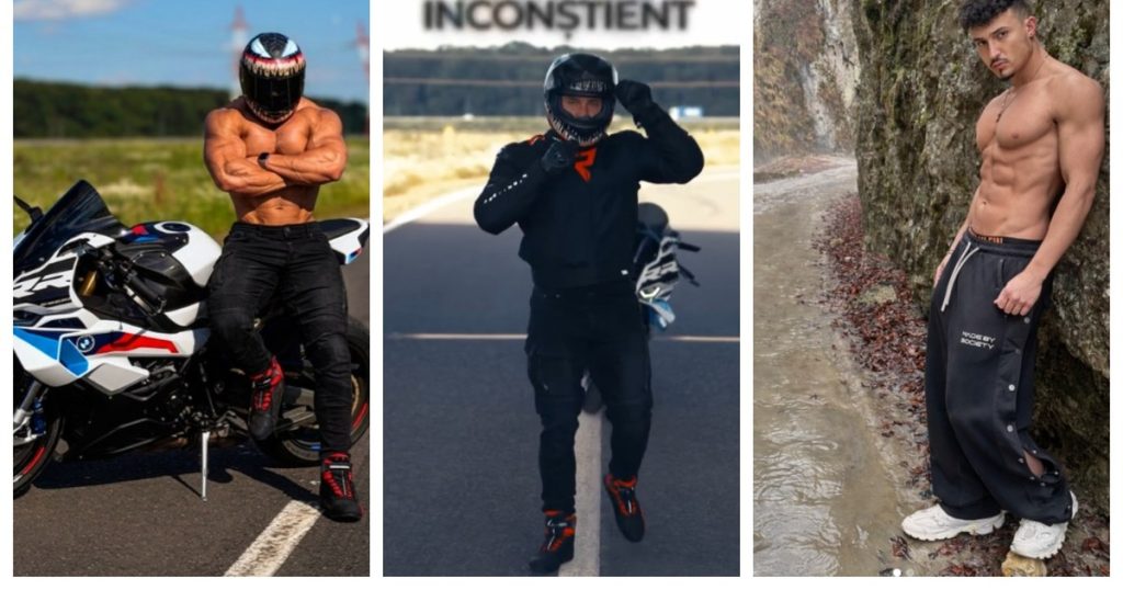 Imagini cu accidentul influencerului Andrei Bordeianu: momentul în care se izbește cu motorul de o mașină. „Densitatea de mușchi l-a salvat”