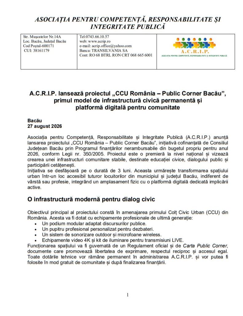 Comunicat de presă