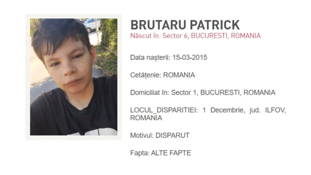 Copil de 11 ani, dispărut în Popești-Leordeni. Poliția a emis RO-ALERT pentru găsirea lui