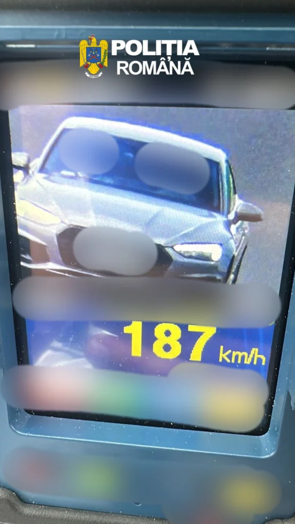 Un bărbat a fost prins de radar cu 187 km/h pe Autostrada A1