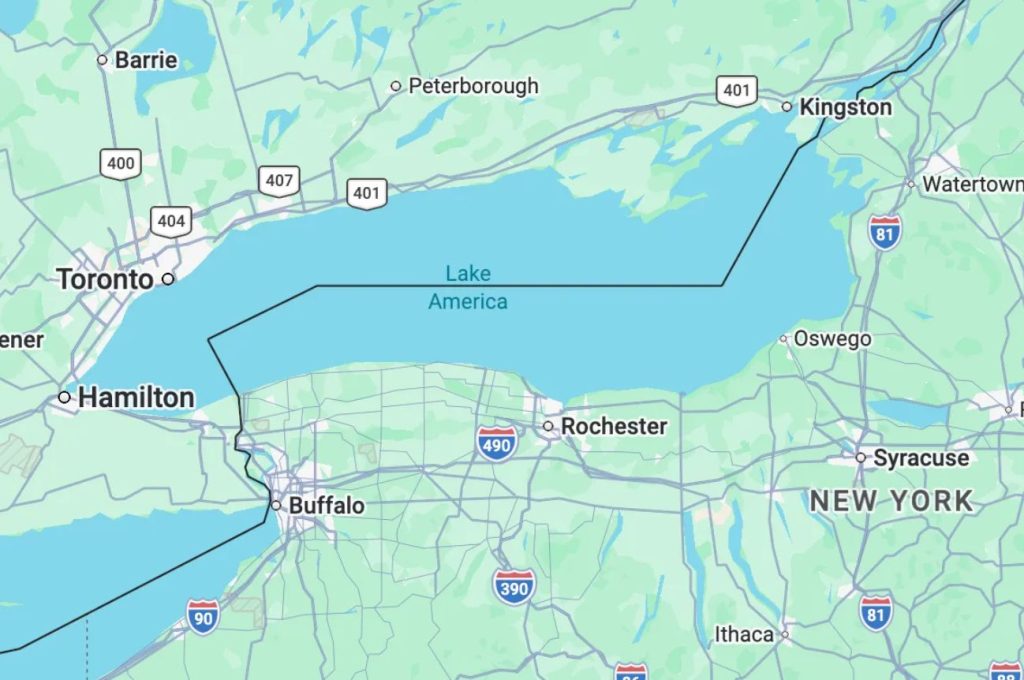 Google Maps s-a conformat și a făcut voia lui Trump. Lacul Ontario devine „Lacul America” pentru utilizatorii din SUA