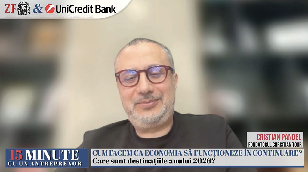 ZF 15 minute cu un antreprenor, un proiect al Ziarului Financiar şi al UniCredit Bank. Cristian Pandel, Christian Tour: După pandemie, vacanţa a ajuns la baza piramidei nevoilor. Noi avem o creştere în sezonul estival de circa 30% faţă de anul trecut, sus