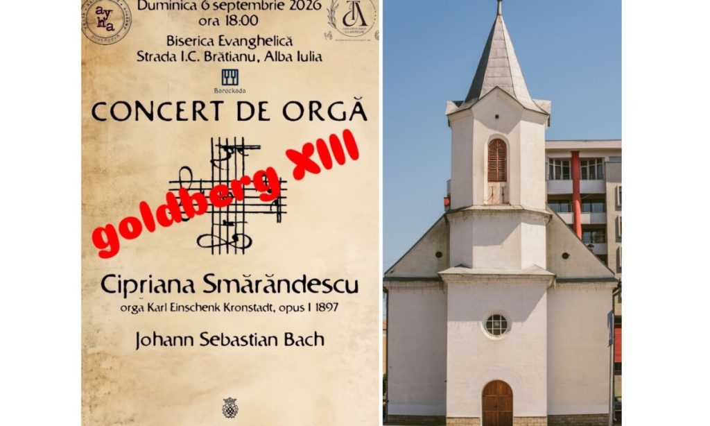 Duminică: Bach, pe clapele unei orgi istorice, într-o biserică de 200 de ani. Cipriana Simărăndescu revine acasă, la Alba Iulia