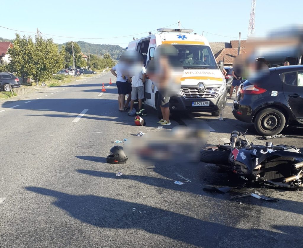 Motociclist rănit într-un accident la Plopșoru