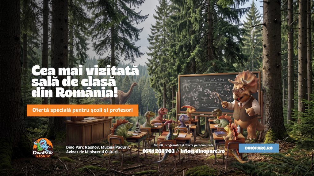 Ghid pentru cadrele didactice 2026-2027: Școala Altfel și Săptămâna Verde la Dino Parc Râșnov, cea mai vizitată „sală de clasă” din România / Gratuitate pentru profesorul însoțitor, ghidaj inclus și un muzeu avizat de Ministerul Culturii (P)