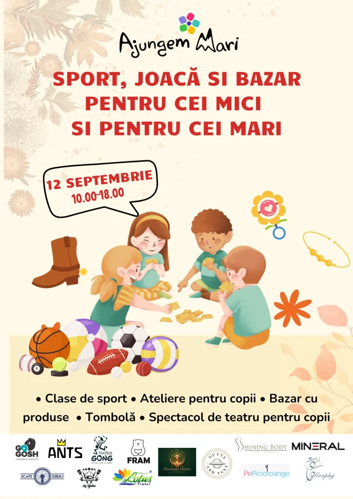 Eveniment caritabil în Piața Habermann. Sport, ateliere creative și tombolă pentru susținerea copiilor din sistemul de protecție socială
