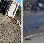 Iaşi: Un camion s-a răsturnat peste o maşină / O persoană a murit, alta fiind inconştientă – FOTO