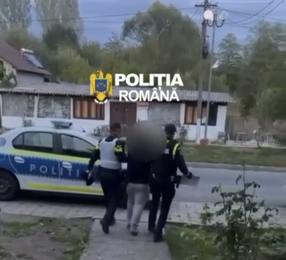 VIDEO Tânăr din Oteșani reținut, după ce a amenințat un bărbat și i-a distrus mașina cu un motoferăstrău