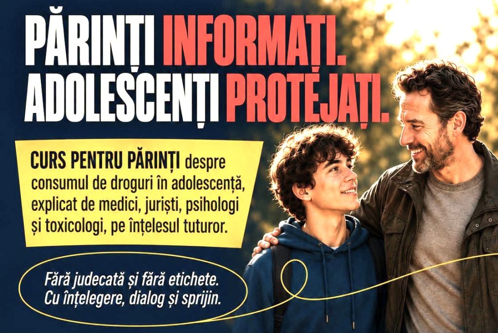 INTERES PUBLIC – Curs pentru părinți despre consumul de droguri în adolescență, organizat de Spitalul Clinic Județean de Urgență „Dr. Constantin Opriș” Baia Mare și Fundația Aegis Medica: intrare liberă, fără înscriere