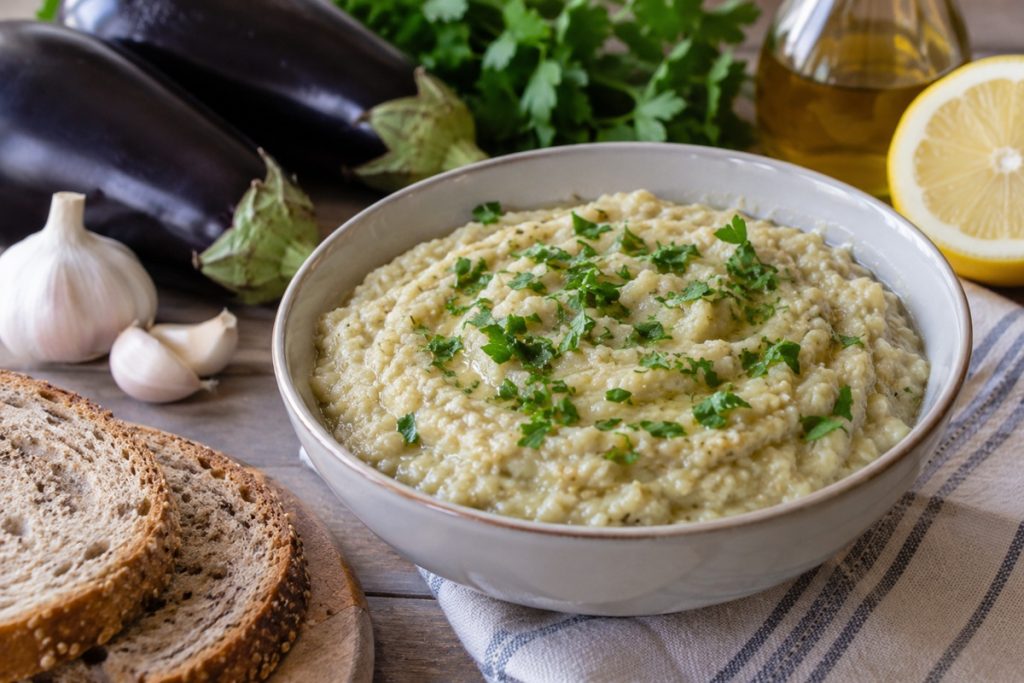 Salată de vinete dietetică – cremoasă, gustoasă și ușoară