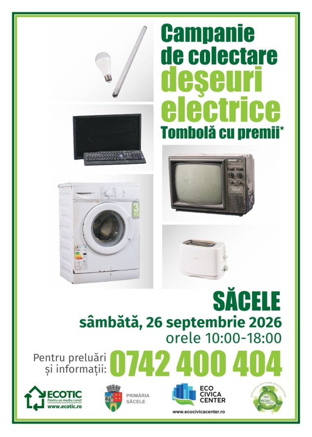 Campanie de colectare a deșeurilor electrice, la Săcele. Cinci puncte de predare și ridicare gratuită de la domiciliu