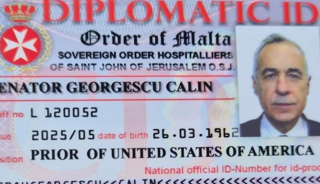 Documentul surpriză găsit la perchezițiile de la Călin Georgescu: o „legitimație diplomatică” a Ordinului de Malta. Ambasadorul: Nu e membru, noi nu am emis-o