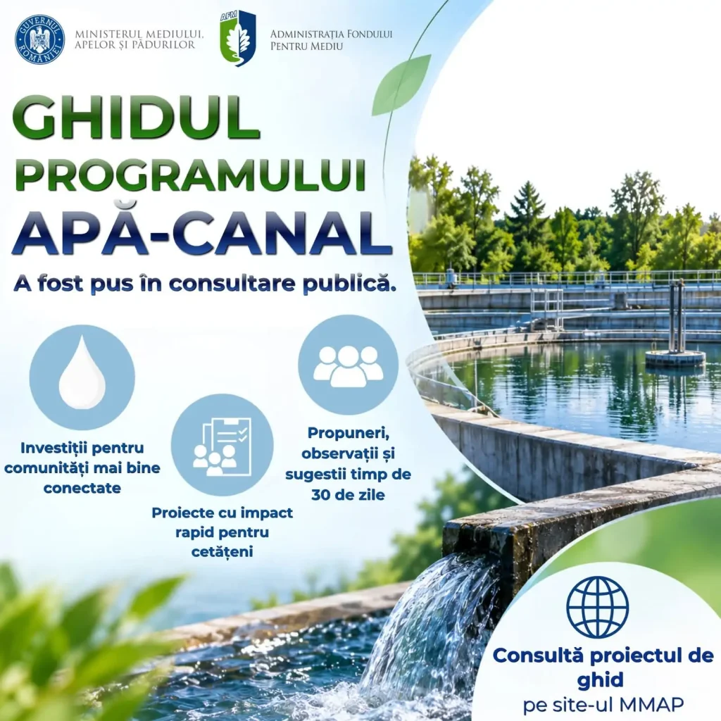 Primăriile pot obține de la AFM până la 30 de milioane de lei pentru proiecte de apă și canalizare