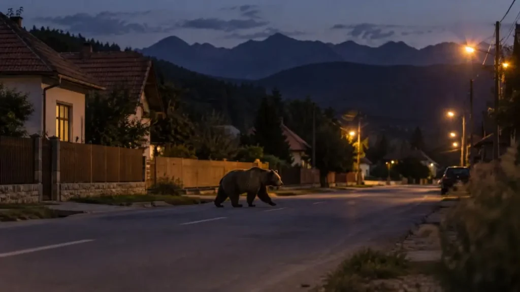 Alertă în Porumbacu de Sus: urs văzut pe străzile localității. Oamenii, avertizați prin RO-Alert