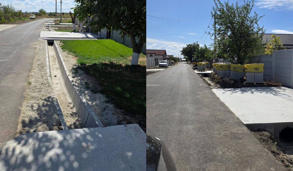 Continuă investițiile în Deveselu. Se lucrează la rigole, șanțuri și accesul în gospodării pe străzile recent asfaltate