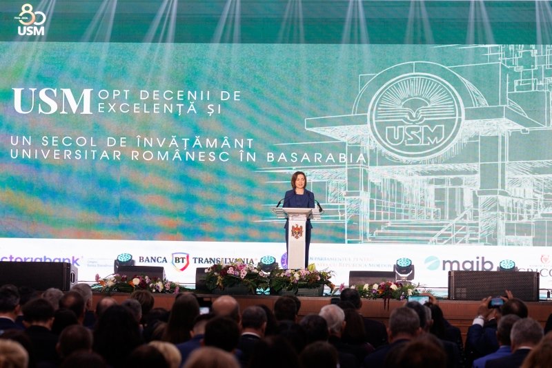 USM la 80 de ani. Maia Sandu: Tinerii trebuie să aibă acasă acces la educație de calitate