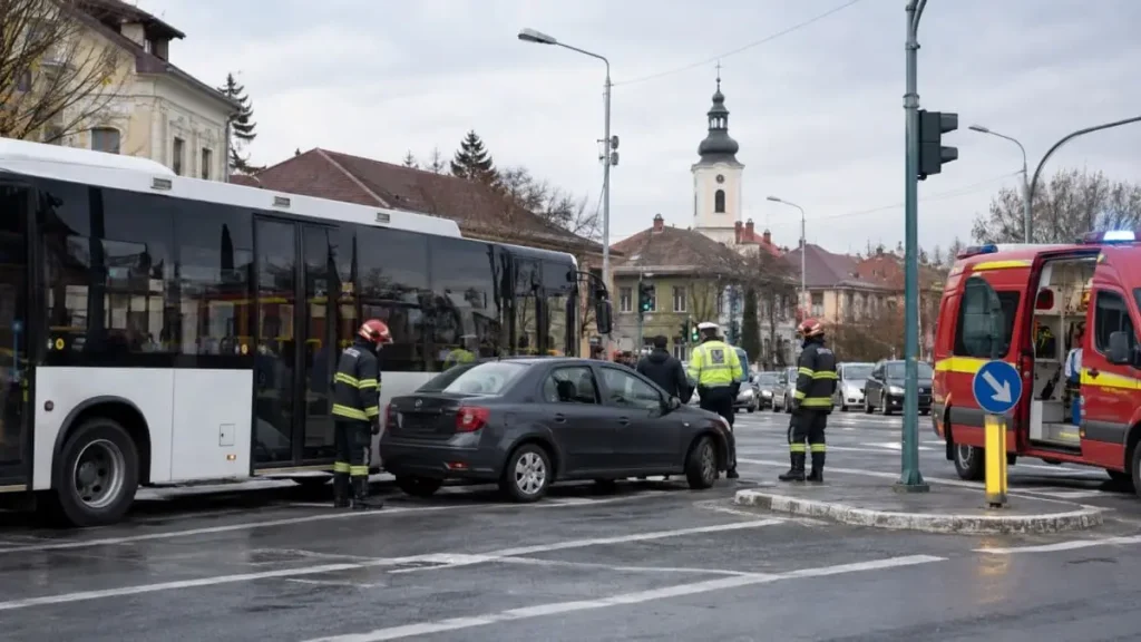 Accident cu autobuz în Sibiu: o pasageră de 75 de ani, rănită după o frânare bruscă