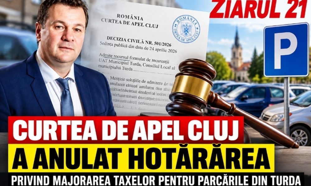 Curtea de Apel Cluj a anulat hotărârea privind taxele pentru parcările din Turda. Viceprimarul Adrian Nap: „Vocea fiecărui cetățean contează”