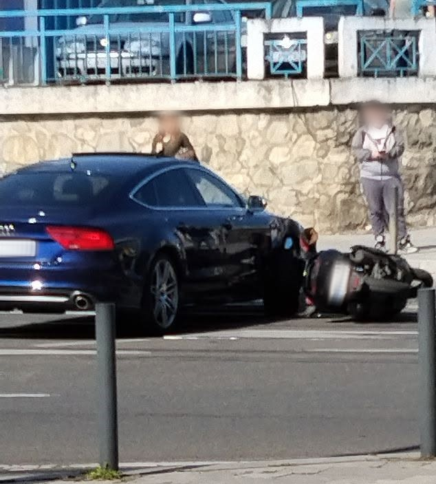 Accident în zona Gării din Cluj! Un Audi și o motocicletă s-au ciocnit frontal