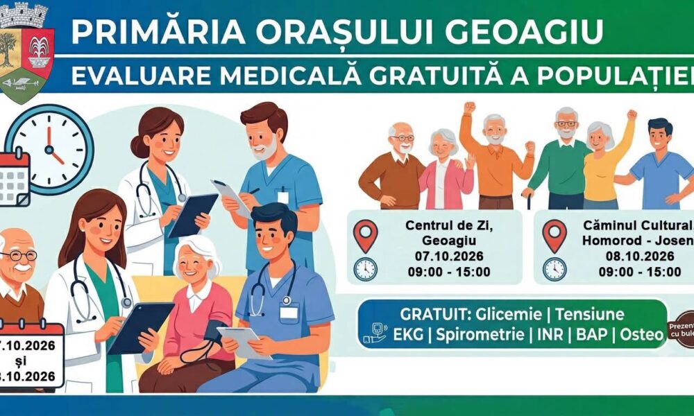 Evaluări medicale gratuite în Geoagiu și Homorod