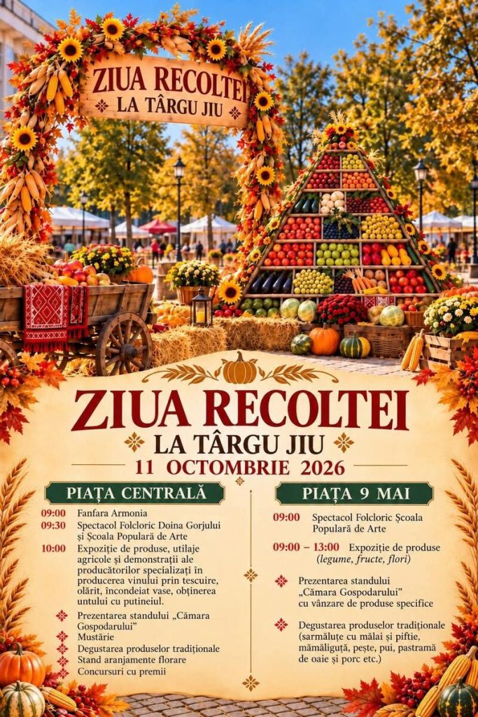 Vezi ce au pregătit autoritățile din Târgu Jiu pentru Ziua Recoltei!