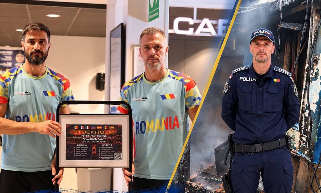 Polițist din Cugir, pe podium la Stockholm. Ovidiu Văsian, locul trei, în echipă, la o competiție internațională de padbol