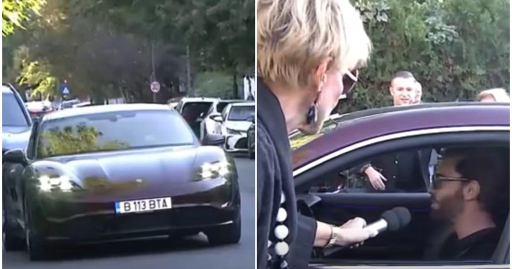 Angajat TVR, filmat cum vine cu Porsche-ul la serviciu. "Ai adus-o pe mama?"