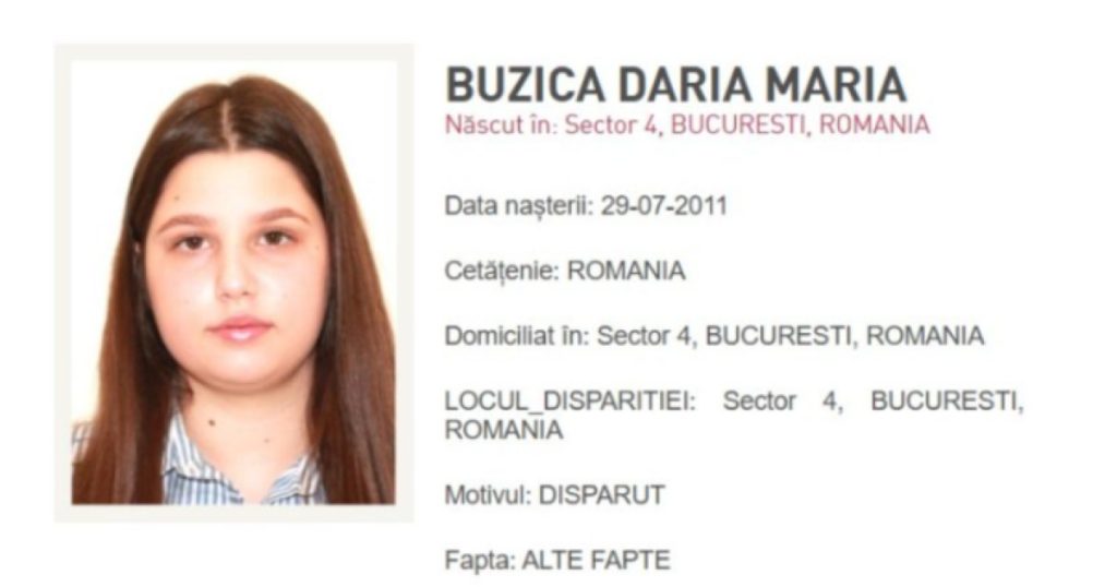 O adolescentă de 15 ani din București a dispărut și este căutată la nivel național. A fost emis mesaj RO-Alert
