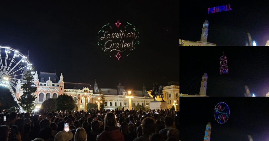 FestiFall 2026, ziua a doua: cerul Oradiei a devenit scena unui joc de lumini în cadrul festivalului