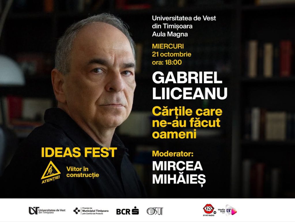 Ideas Fest: Gândirea critică și lectura la UVT! Gabriel Liiceanu și Mircea Mihăieș, dialog despre cărțile care ne construiesc