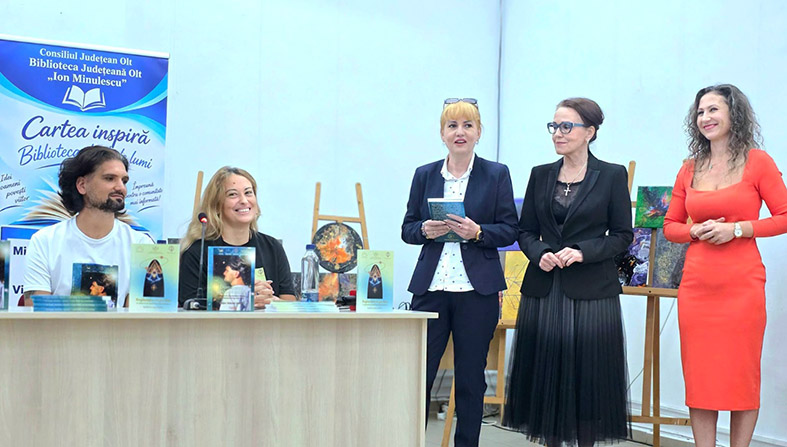 „Dincolo de cuvinte”, la Biblioteca Județeană Olt: dublă lansare de carte, pictură și creații handmade