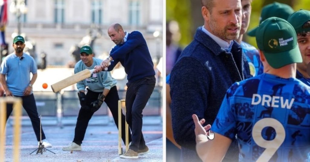 Prințul William a transformat strada din fața Palatului Buckingham într-un teren de sport. Cu cine a jucat crichet