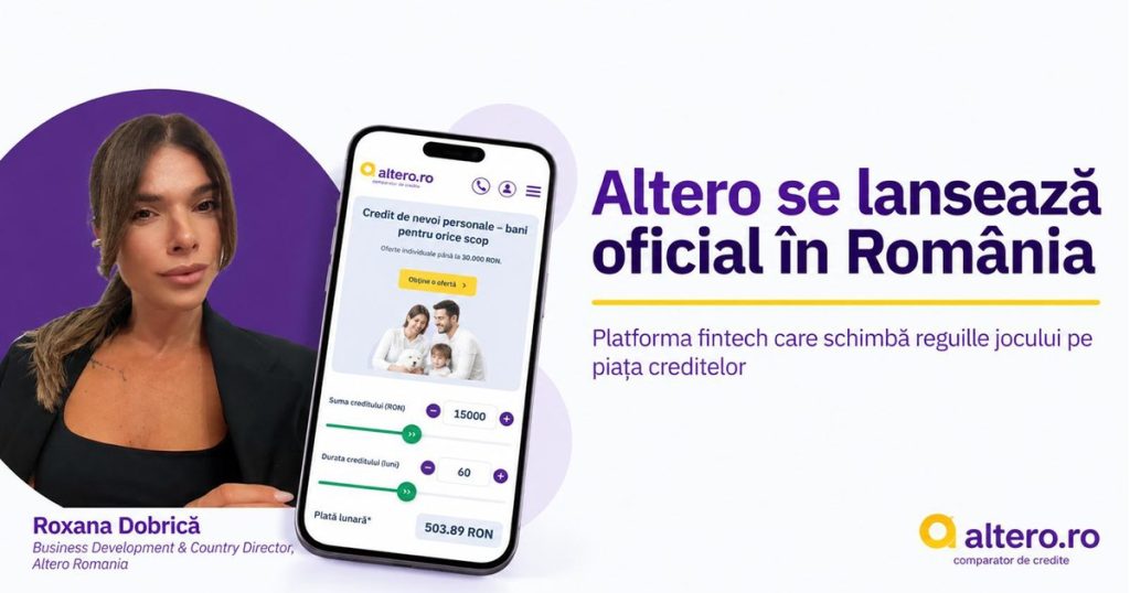 Altero, una dintre cele mai importante platforme de comparare a creditelor din țările  Baltice, se lansează în România: O singură cerere de credit pentru a compara multiple oferte de finanțare în doar câteva minute