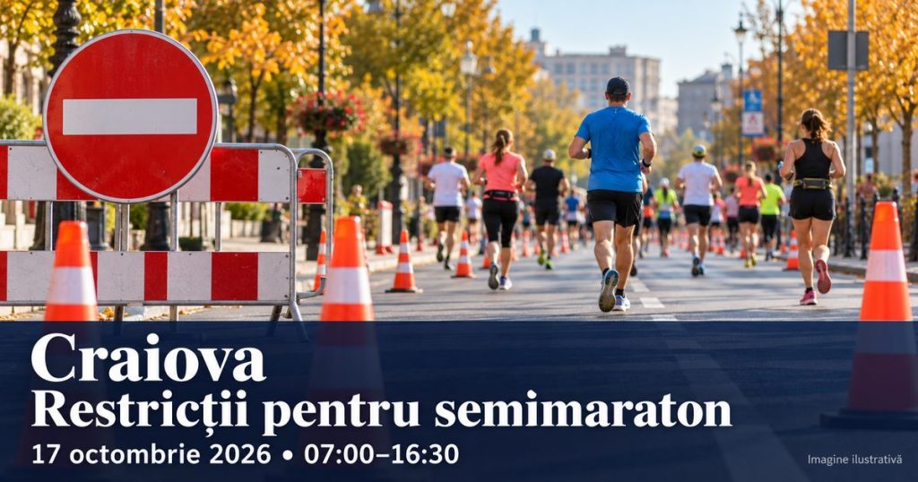 La Craiova, restricții de circulație pentru semimaraton