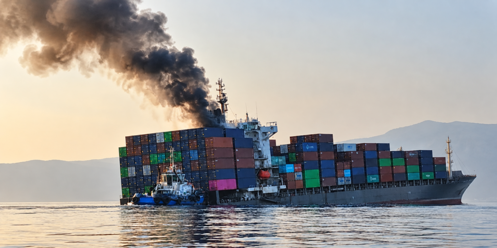 Navă cu peste 2.500 de containere, scufundată în Strâmtoarea Ormuz. Iranul susține că a lovit o mină marină