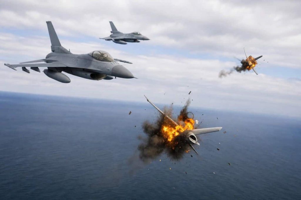 Două drone doborâte de F-16 românești deasupra Mării Negre după intrarea în spațiul aerian