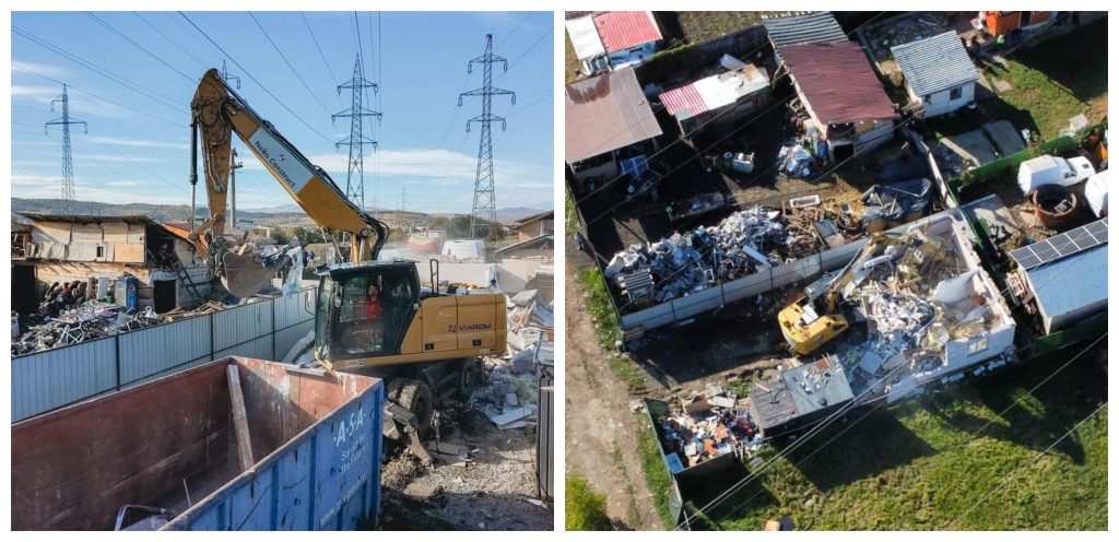 Construcțiile ilegale, demolate în Florești. Primăria a intrat cu excavatoarele în Colonia de sub Deal